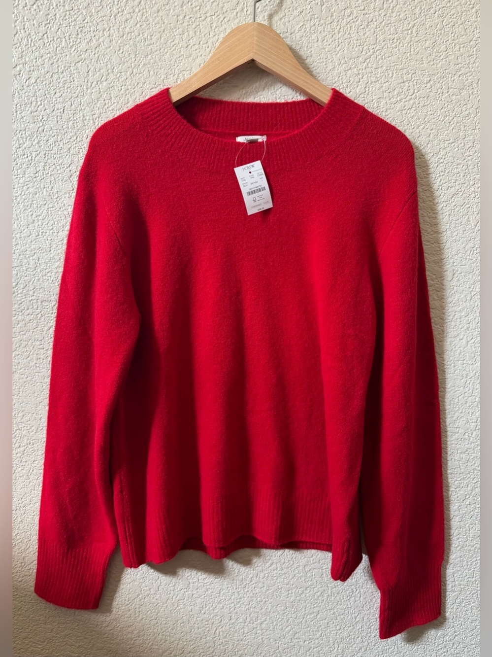 J.CREW Women’s Large Holiday Red Super Soft Crew Sweater Deep Cherry MSRP $98